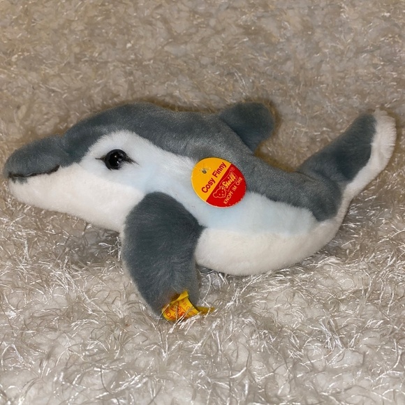 Steiff 095023 COSY FINNY PLUSH DOLFIN WITH SQUAEKER 1991-2003 - Picture 1 of 6